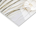 Tamperli Gerçek Cam Tablo Sade Dokulu Minimal Çiçekler Çiçek Tablosu Duvar Dekoru