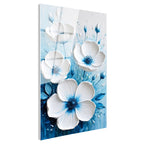 Tamperli Gerçek Cam Tablo Belirgin Göbekli Zarif Gelincikler Çiçek Tablosu Duvar Dekoru