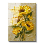 Tamperli Gerçek Cam Tablo Kabartma Görünümlü Ayçiçekleri Çiçek Tablosu Duvar Dekoru