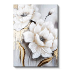 Tamperli Gerçek Cam Tablo Sanatsal Dokulu İri Manolyalar Çiçek Tablosu Duvar Dekoru