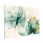 Tamperli Gerçek Cam Tablo Soyut Sulu Boya Çiçekler Çiçek Tablosu Duvar Dekoru