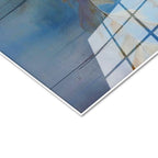 Tamperli Gerçek Cam Tablo Fırça Darbesi Etkili Beyaz Çiçek Çiçek Tablosu Duvar Dekoru