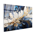 Tamperli Gerçek Cam Tablo Katmanlı Çiçek Yapısı Çiçek Tablosu Duvar Dekoru