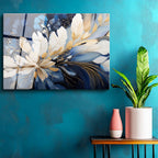 Tamperli Gerçek Cam Tablo Katmanlı Çiçek Yapısı Çiçek Tablosu Duvar Dekoru