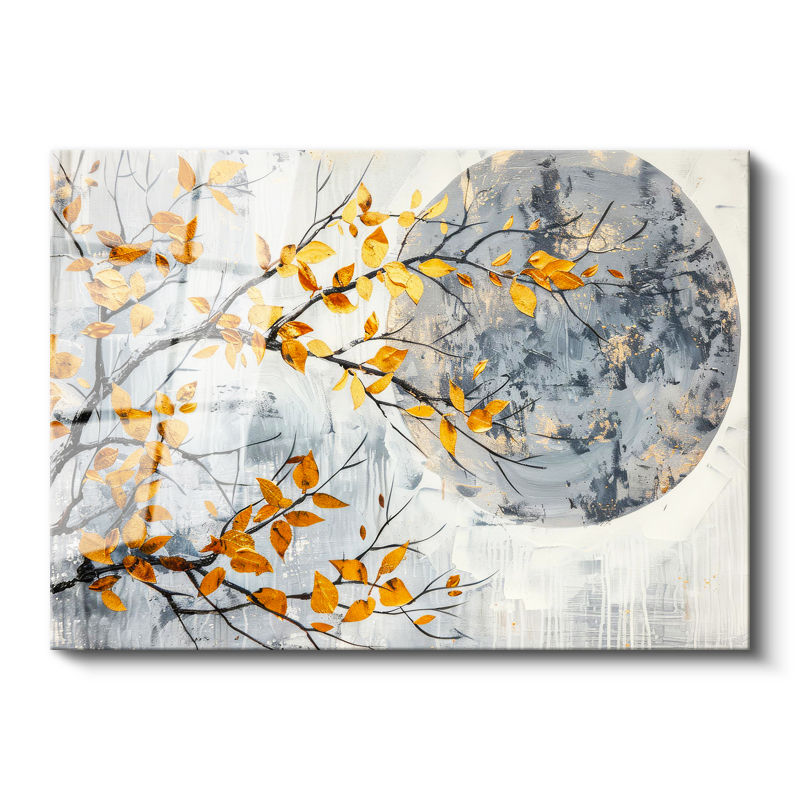 Tamperli Gerçek Cam Tablo Dallı Yaprak Vurgulu Çiçek Çiçek Tablosu Duvar Dekoru