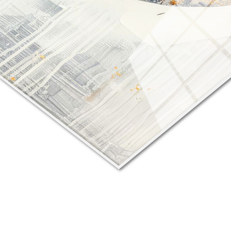 Tamperli Gerçek Cam Tablo Dallı Yaprak Vurgulu Çiçek Çiçek Tablosu Duvar Dekoru