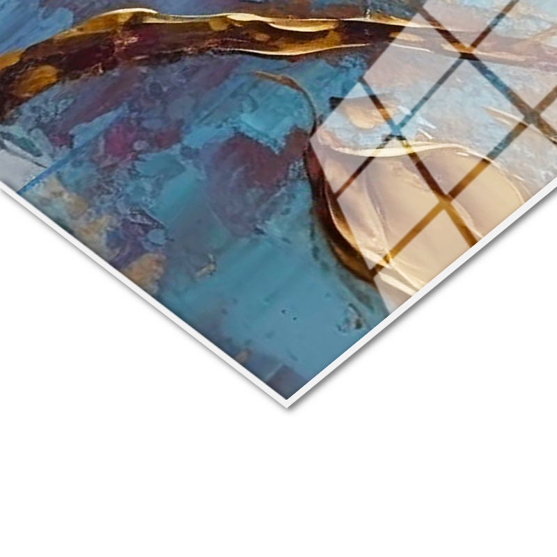 Tamperli Gerçek Cam Tablo Yağlı Boya Görünümlü Beyaz Manolya Çiçek Tablosu Duvar Dekoru