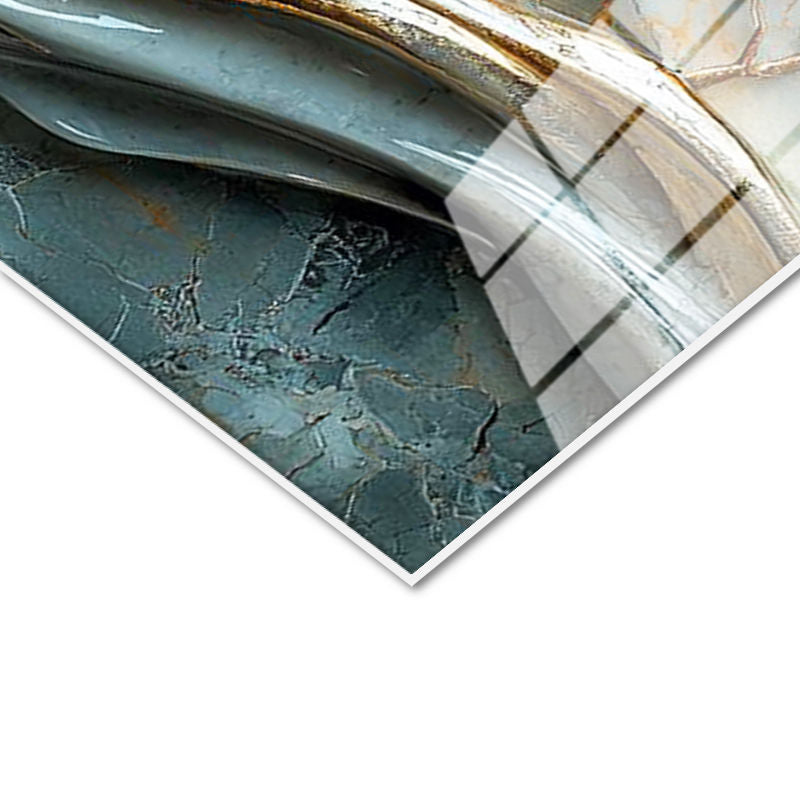 Tamperli Gerçek Cam Tablo Kabartma Görünümlü Yaldızlı Çiçek Tablosu Duvar Dekoru