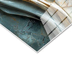 Tamperli Gerçek Cam Tablo Kabartma Görünümlü Yaldızlı Çiçek Tablosu Duvar Dekoru