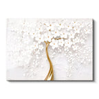 Tamperli Gerçek Cam Tablo İnce Gövdeli Çiçek Açmış Ağaç Çiçek Tablosu Duvar Dekoru