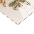 Tamperli Gerçek Cam Tablo Karışık Bahar Buketi Aranjmanı Çiçek Tablosu Duvar Dekoru