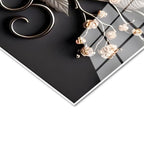 Tamperli Gerçek Cam Tablo Kelebekli Güller Çiçek Tablosu Duvar Dekoru