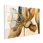 Tamperli Gerçek Cam Tablo Soyut Formlu Çiçek Çiçek Tablosu Duvar Dekoru