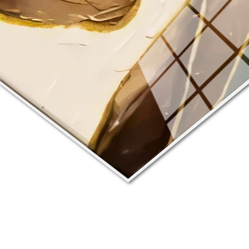 Tamperli Gerçek Cam Tablo Soyut Formlu Çiçek Çiçek Tablosu Duvar Dekoru