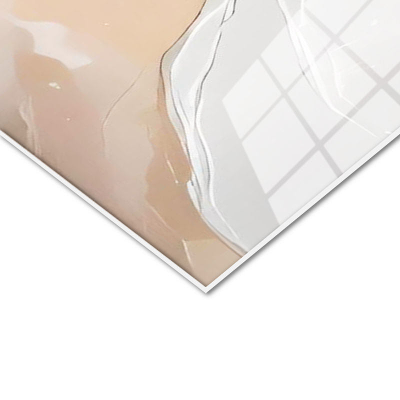 Tamperli Gerçek Cam Tablo Narin Taç Yapraklar Çiçek Tablosu Duvar Dekoru