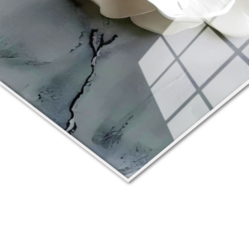 Tamperli Gerçek Cam Tablo Papatya Görünümlü Çiçek Çiçek Tablosu Duvar Dekoru