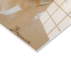 Tamperli Gerçek Cam Tablo Kabartma Görünümlü Gül Çiçek Tablosu Duvar Dekoru