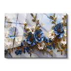 Tamperli Gerçek Cam Tablo Meyve Dalları Çiçekleri Çiçek Tablosu Duvar Dekoru