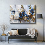 Tamperli Gerçek Cam Tablo Meyve Dalları Çiçekleri Çiçek Tablosu Duvar Dekoru