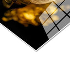 Tamperli Gerçek Cam Tablo Tekli Büyük Çiçek Çiçek Tablosu Duvar Dekoru