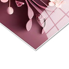 Tamperli Gerçek Cam Tablo Katmanlı Çiçek Aranjmanı Çiçek Tablosu Duvar Dekoru