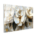 Tamperli Gerçek Cam Tablo Kabartma Görünümlü Üçlü Çiçek Çiçek Tablosu Duvar Dekoru