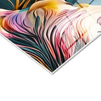 Tamperli Gerçek Cam Tablo Zarif Hatlı Estetik Çiçekler Çiçek Tablosu Duvar Dekoru