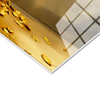 Tamperli Gerçek Cam Tablo Altın Yapraklı Estetik Ağaç Çiçek Tablosu Duvar Dekoru