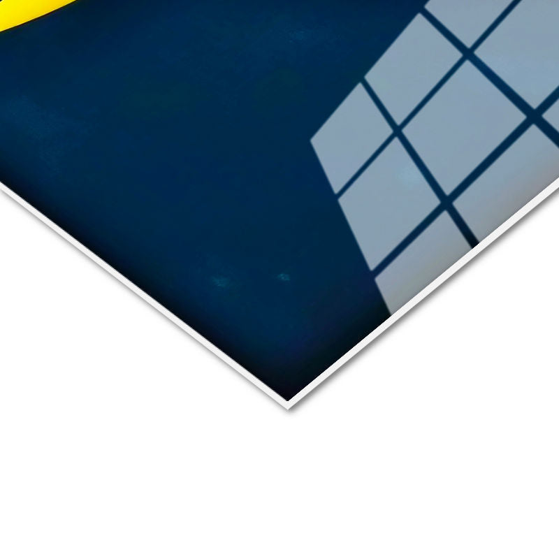 Tamperli Gerçek Cam Tablo Büyük Vav Harfi Sade Lacivert Tasarım Dini İslami Tablo Duvar Dekoru