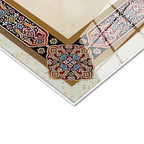 Tamperli Gerçek Cam Tablo Klasik Tezhip Desenli Kelimei Şehadet Dini İslami Tablo Duvar Dekoru