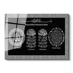 Tamperli Gerçek Cam Tablo Gümüş Görünümlü Ayetel Kürsi Felak Nas Suresi Bereket Duası İslami Tablo