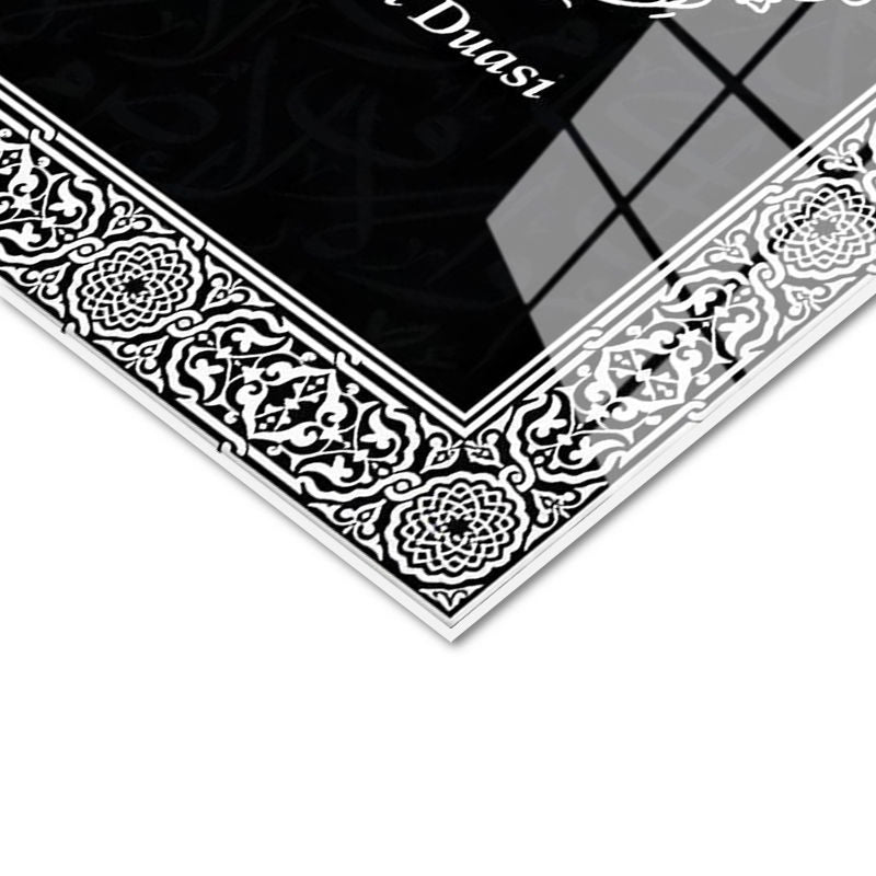 Tamperli Gerçek Cam Tablo Gümüş Görünümlü Ayetel Kürsi Felak Nas Suresi Bereket Duası İslami Tablo