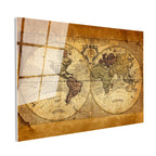 Tamperli Gerçek Cam Tablo Antik Çift Küre Yeryüzü Harita Tablosu Duvar Dekoru