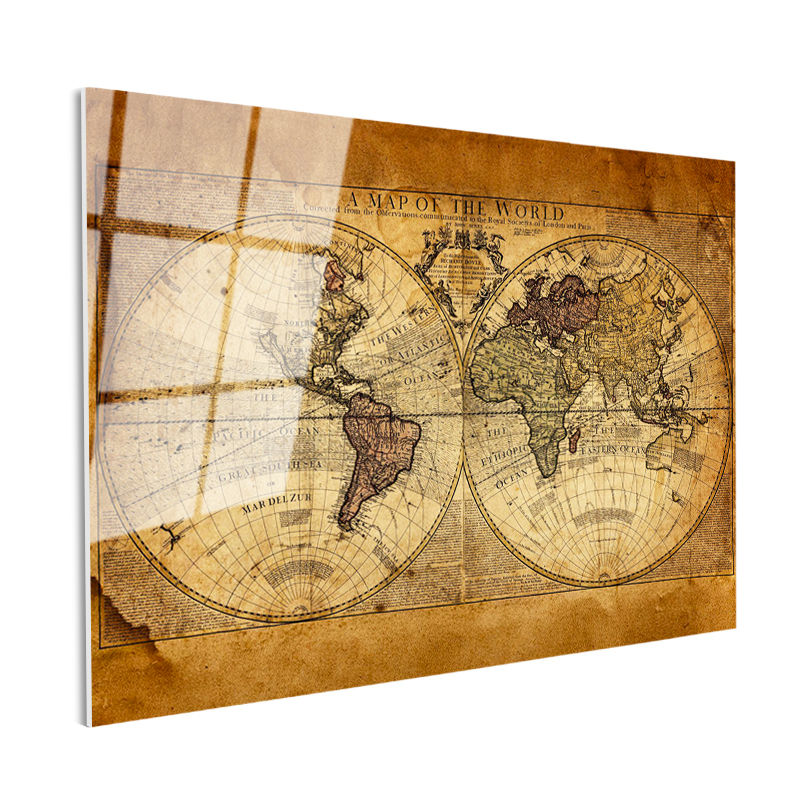 Tamperli Gerçek Cam Tablo Antik Çift Küre Yeryüzü Harita Tablosu Duvar Dekoru