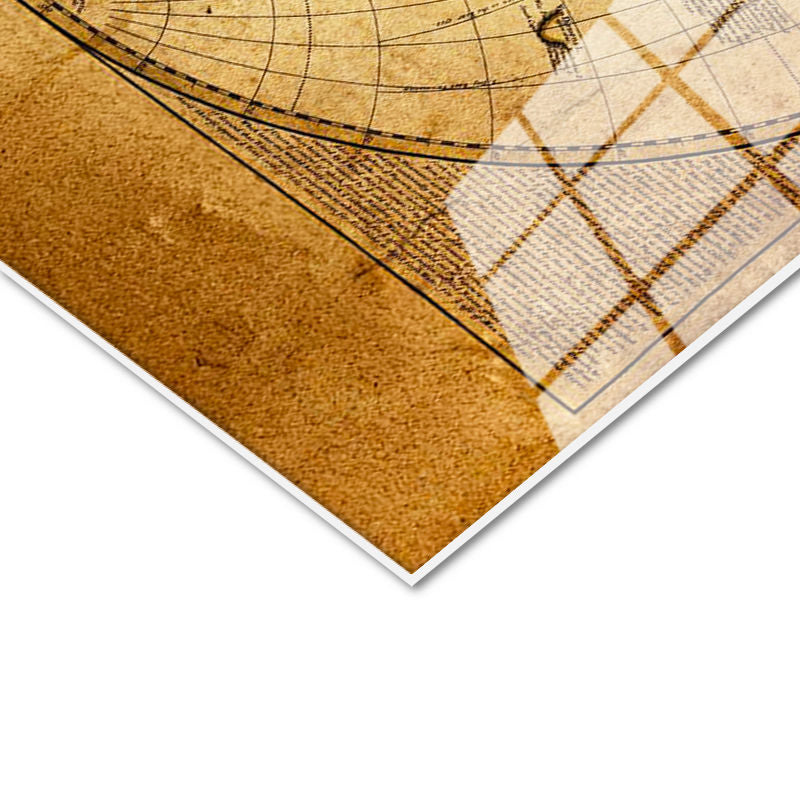 Tamperli Gerçek Cam Tablo Antik Çift Küre Yeryüzü Harita Tablosu Duvar Dekoru