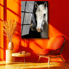 Tamperli Gerçek Cam Tablo Zıt Tonlu İkili At Tablosu Duvar Dekoru