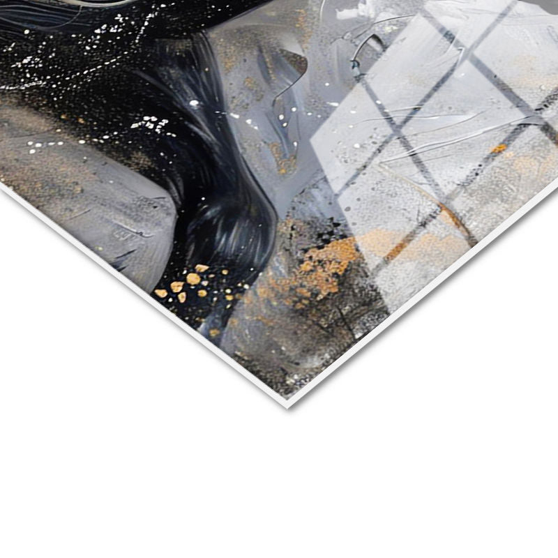 Tamperli Gerçek Cam Tablo Akışkan Yele Tasarımı At Tablosu Duvar Dekoru