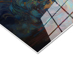 Tamperli Gerçek Cam Tablo Soyut Renk Geçişli At Tablosu Duvar Dekoru