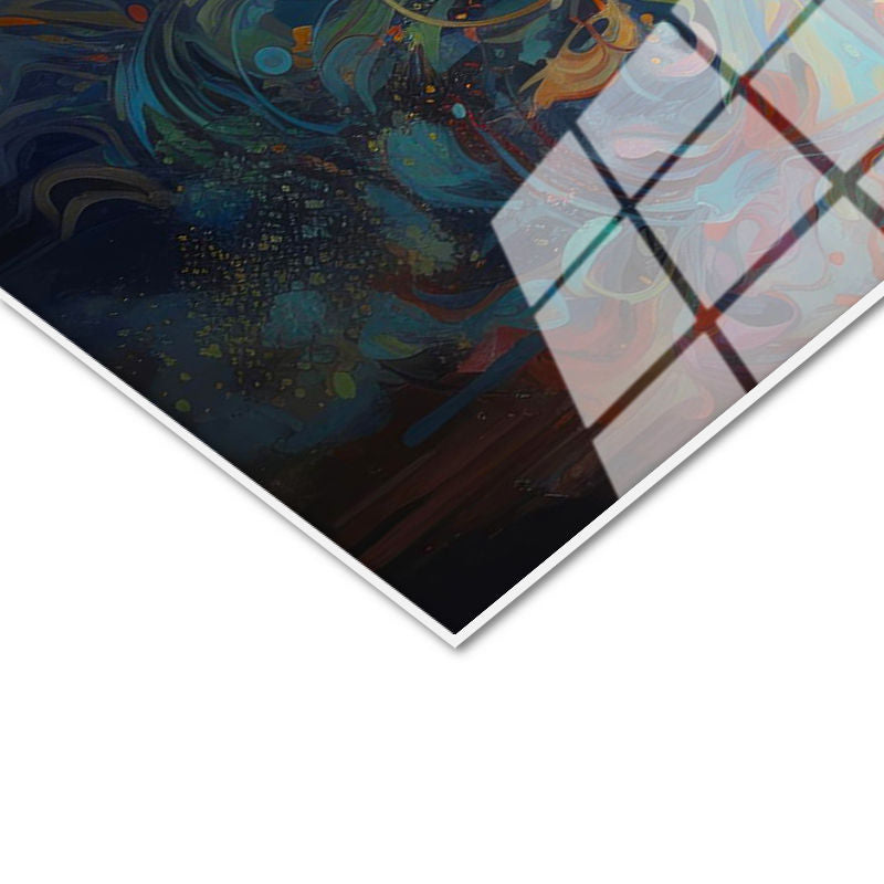 Tamperli Gerçek Cam Tablo Soyut Renk Geçişli At Tablosu Duvar Dekoru