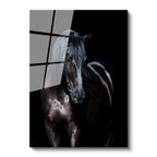 Tamperli Gerçek Cam Tablo Parlak Tüylü At Tablosu Duvar Dekoru