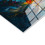 Tamperli Gerçek Cam Tablo Çiçekli Yele At Portresi At Tablosu Duvar Dekoru