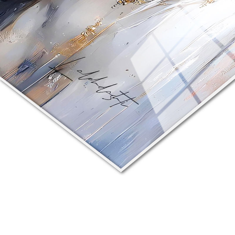 Tamperli Gerçek Cam Tablo İşlemeli Takı At Tablosu Duvar Dekoru