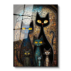 Tamperli Gerçek Cam Tablo Modern Mozaik Kedi Tablosu Duvar Dekoru