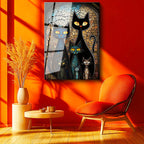 Tamperli Gerçek Cam Tablo Modern Mozaik Kedi Tablosu Duvar Dekoru