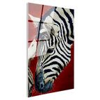 Tamperli Gerçek Cam Tablo Doğal Desen Zebra Tablosu Duvar Dekoru