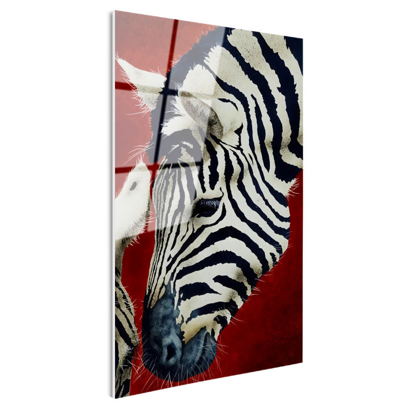 Tamperli Gerçek Cam Tablo Doğal Desen Zebra Tablosu Duvar Dekoru