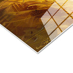 Tamperli Gerçek Cam Tablo Sarı Tarlada Dörtnala At Sürüsü Tablosu Duvar Dekoru