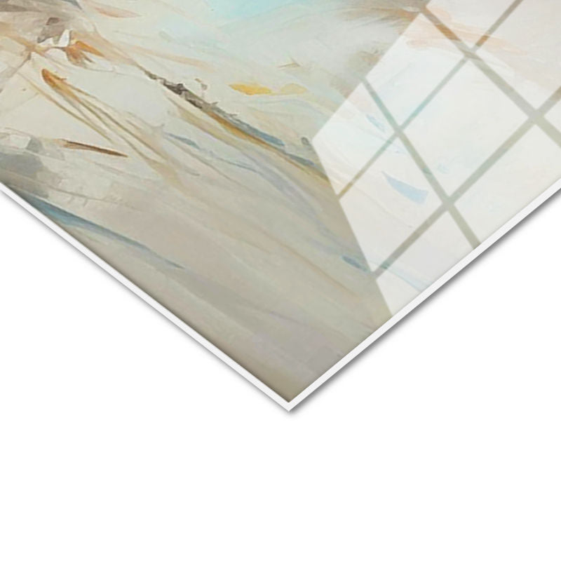 Tamperli Gerçek Cam Tablo Fırça Darbeli Koşan İki At At Tablosu Duvar Dekoru