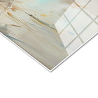 Tamperli Gerçek Cam Tablo Fırça Darbeli Koşan İki At At Tablosu Duvar Dekoru