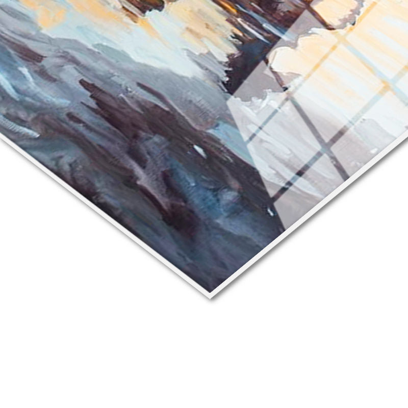 Tamperli Gerçek Cam Tablo Yağlı Boya Görünümlü At Sürüsü At Tablosu Duvar Dekoru